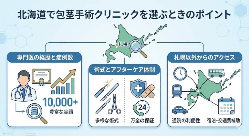 北海道で包茎手術クリニックを選ぶときのポイント