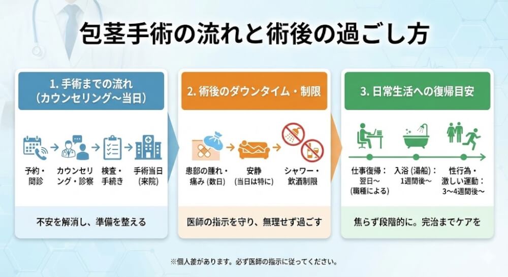 包茎手術の流れと術後の過ごし方