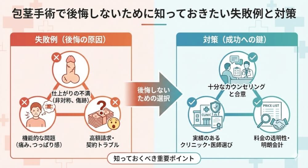 包茎手術で後悔しないために知っておきたい失敗例と対策