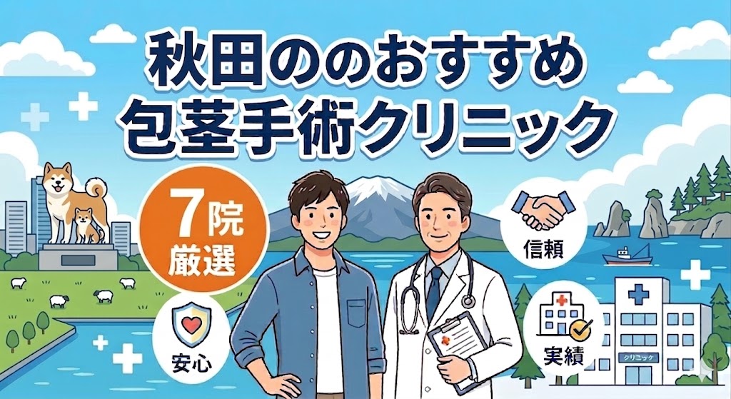 秋田県のおすすめ包茎手術クリニック7院