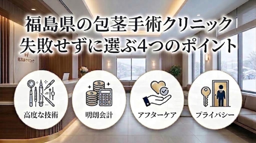 福島県の包茎手術クリニックを失敗せずに選ぶ4つのポイント