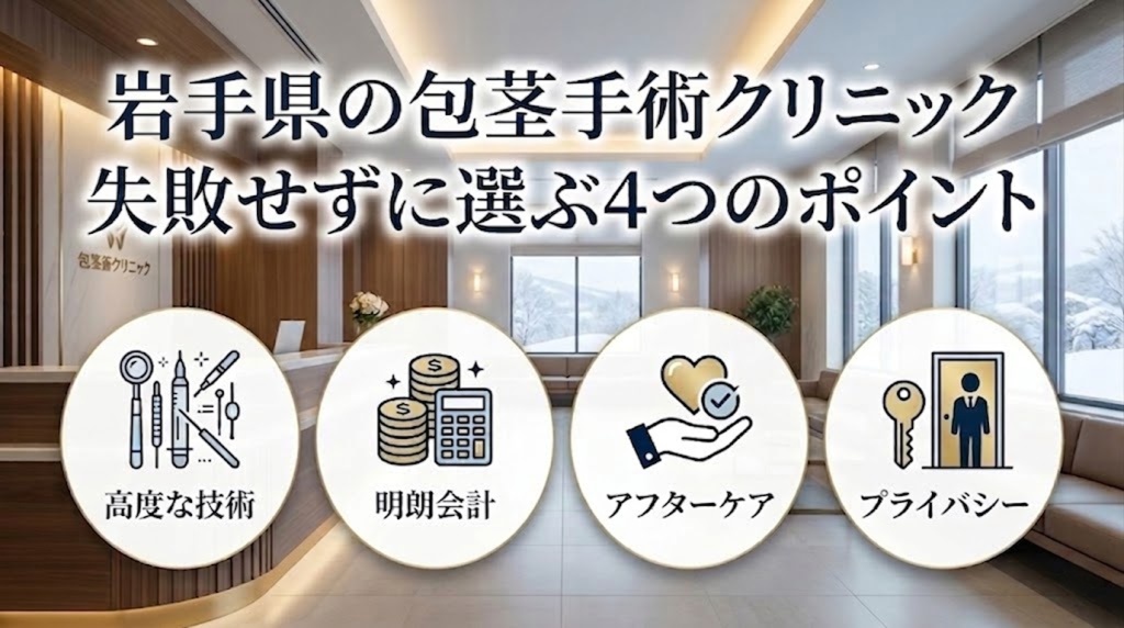 岩手の包茎手術クリニックを失敗せずに選ぶ4つのポイント