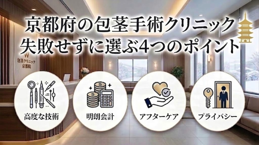 京都府の包茎手術クリニックを失敗せずに選ぶ4つのポイント