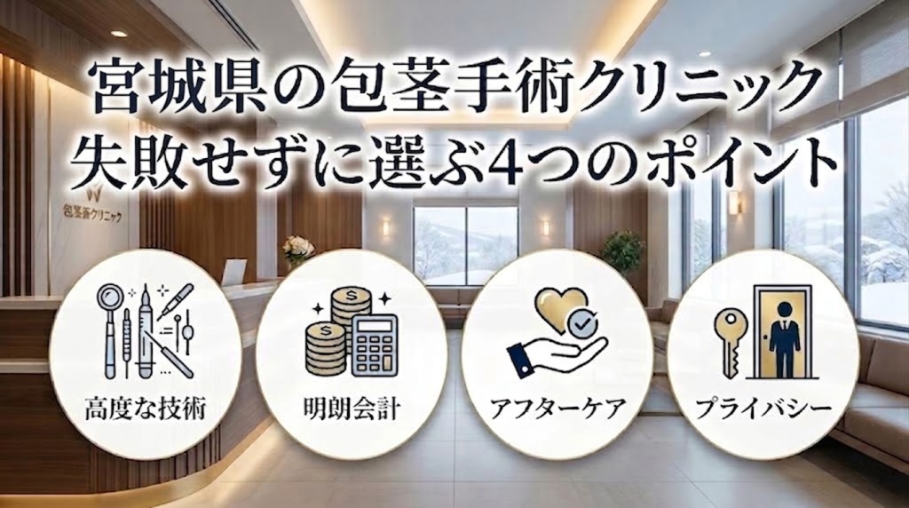 宮城県の包茎手術クリニックを失敗せずに選ぶ4つのポイント