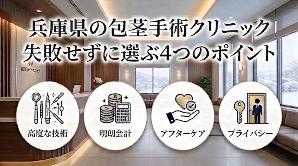 兵庫県の包茎手術クリニックを失敗せずに選ぶ4つのポイント