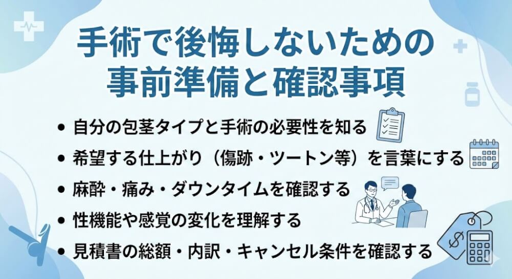 包茎手術で後悔しないための事前準備と確認事項