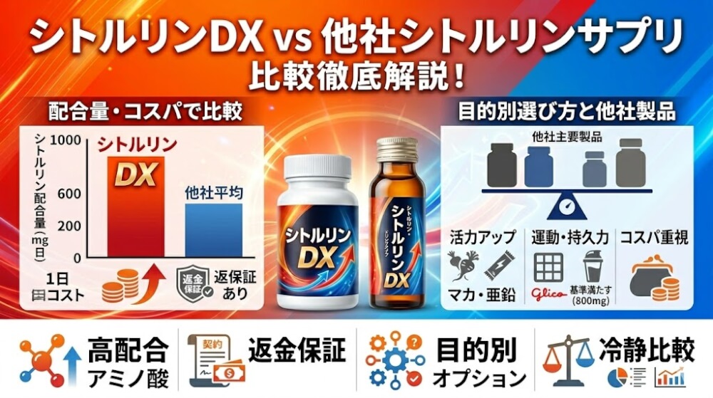 シトルリンDXと他社シトルリンサプリの比較