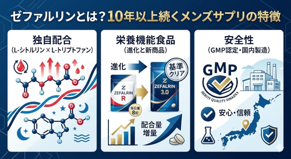 ゼファルリンとは?10年以上続くメンズサプリの特徴