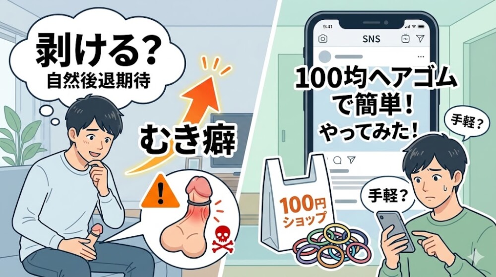包茎にヘアゴムを使いたくなる3つの理由と誤解