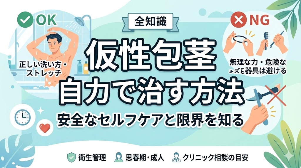 仮性包茎を自力で治す方法と限界｜安全なセルフケアの全知識
