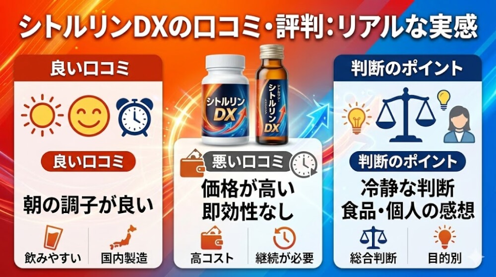 シトルリンDXの口コミ・評判から見えるリアルな実感
