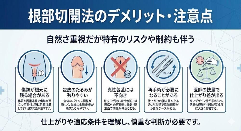 根部切開法のデメリット・注意点