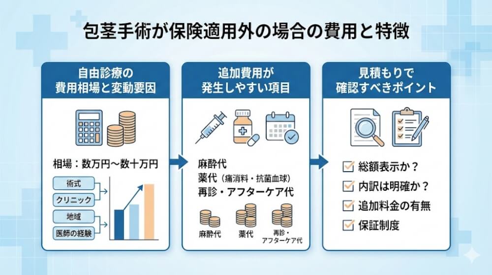 包茎手術が保険適用外の場合の費用と特徴