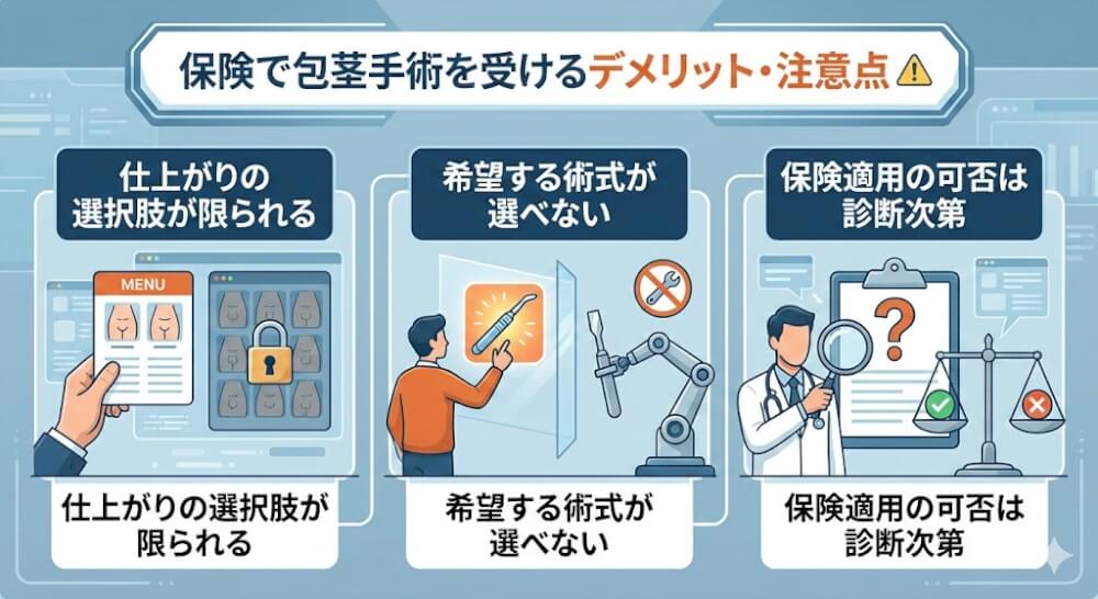 保険で包茎手術を受けるデメリット・注意点