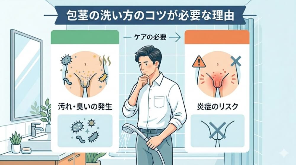 包茎に洗い方のコツが必要な理由