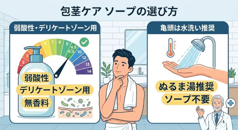 包茎ケアに適したソープの選び方