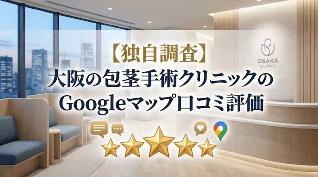 【独自調査】大阪の包茎手術クリニック9院のGoogleマップ口コミ評価