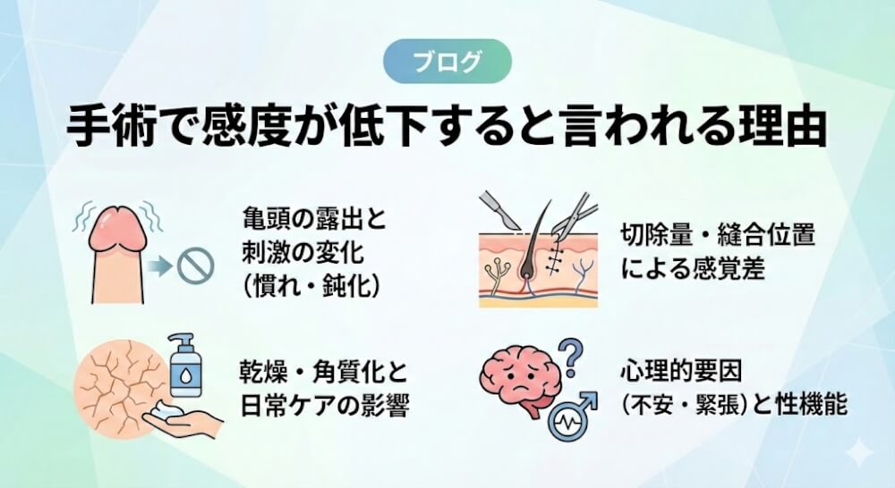 包茎手術で性感度が低下すると言われる理由