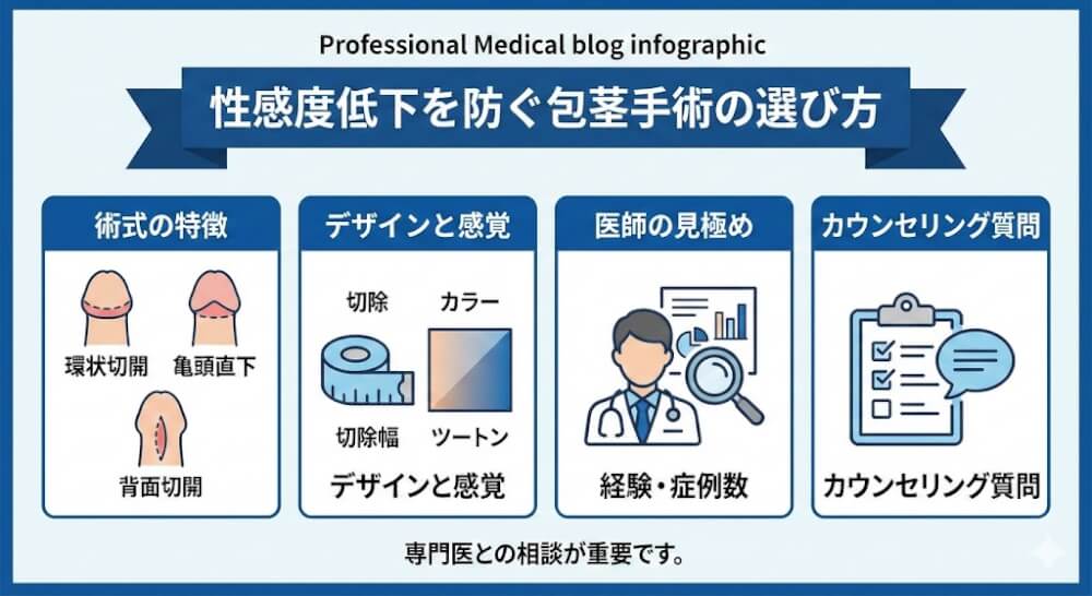 性感度低下を防ぐ包茎手術の選び方