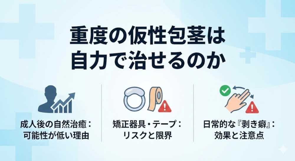 重度の仮性包茎は自力で治せるのか