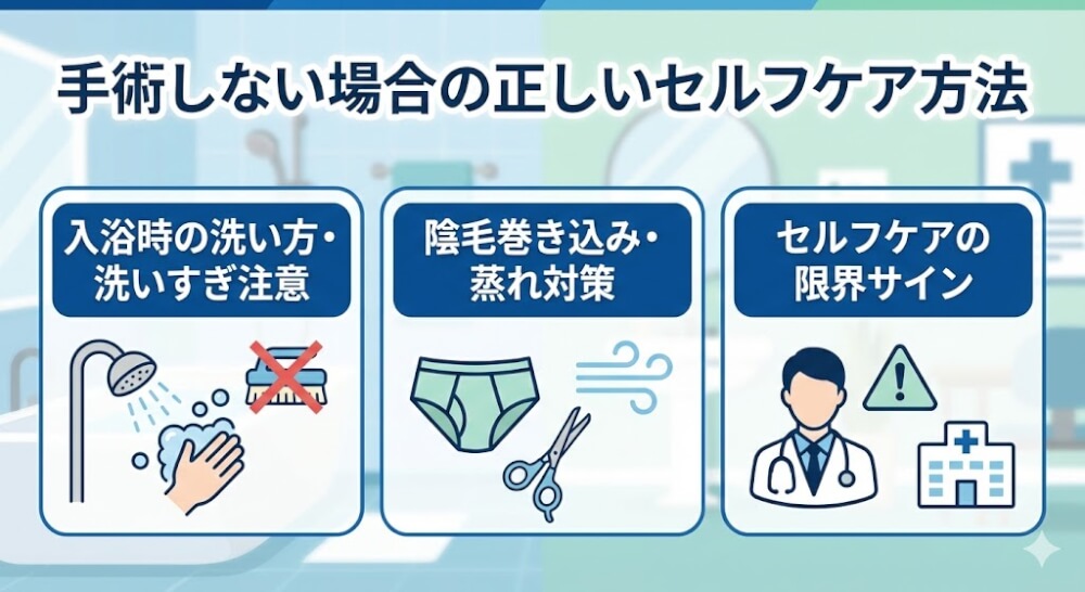 手術しない場合の正しいセルフケア方法