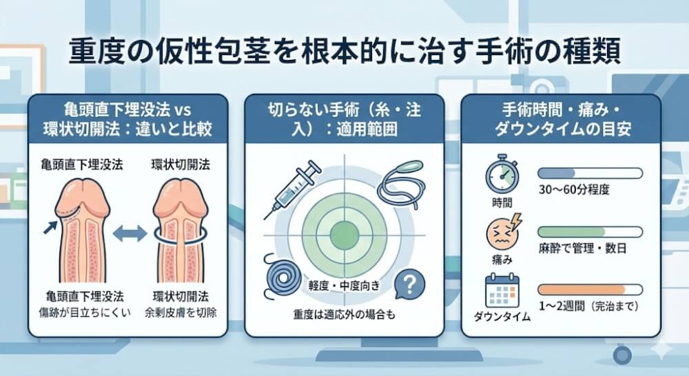 重度の仮性包茎を根本的に治す手術の種類