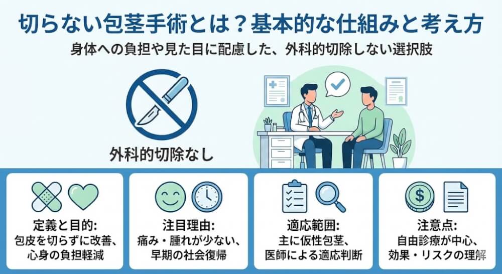 切らない包茎手術とは？基本的な仕組みと考え方