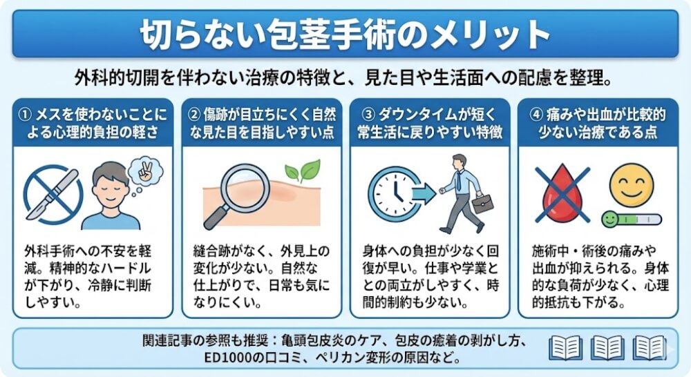 切らない包茎手術のメリット