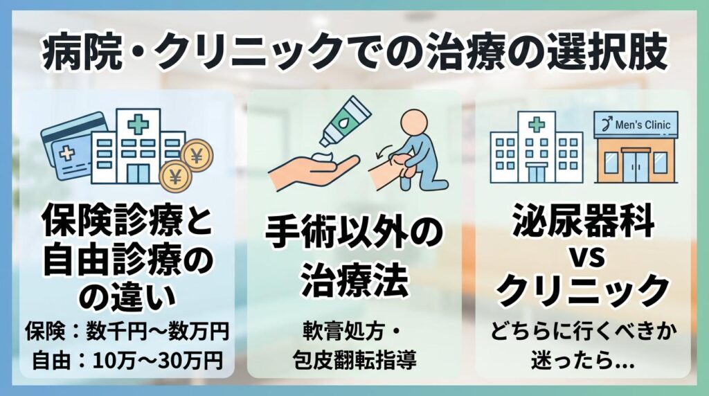 病院・クリニックでの治療の選択肢