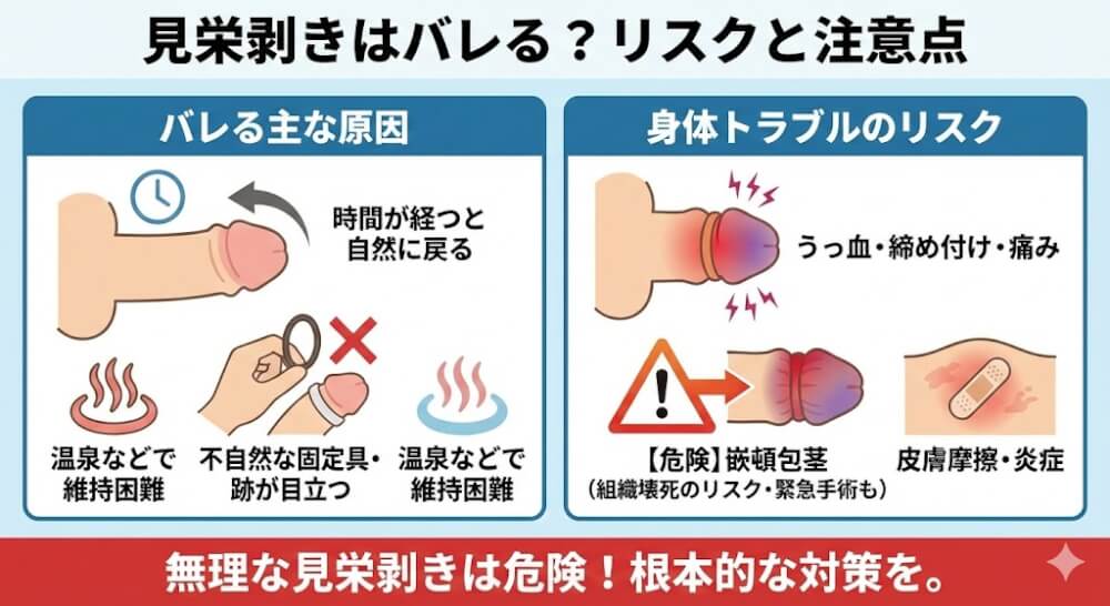 見栄剥きはバレる？リスクと注意点