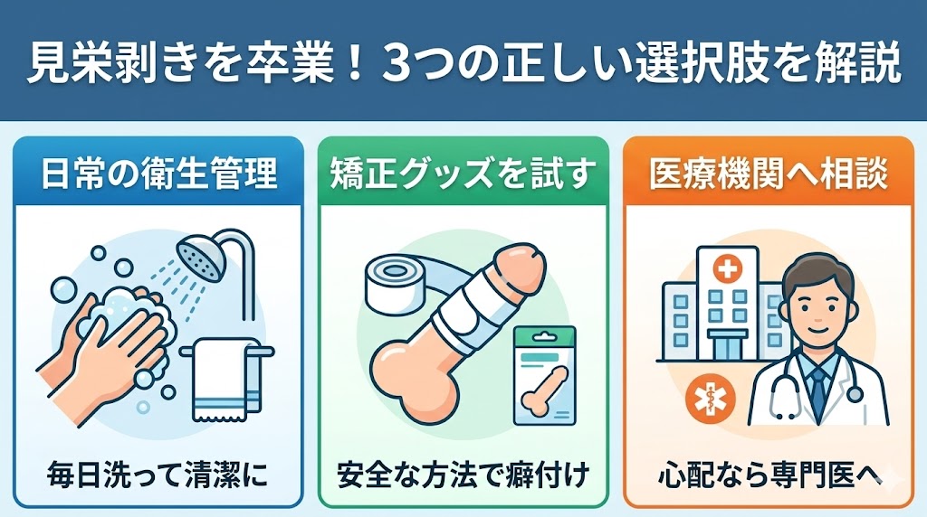 見栄剥きを卒業したい場合の選択肢