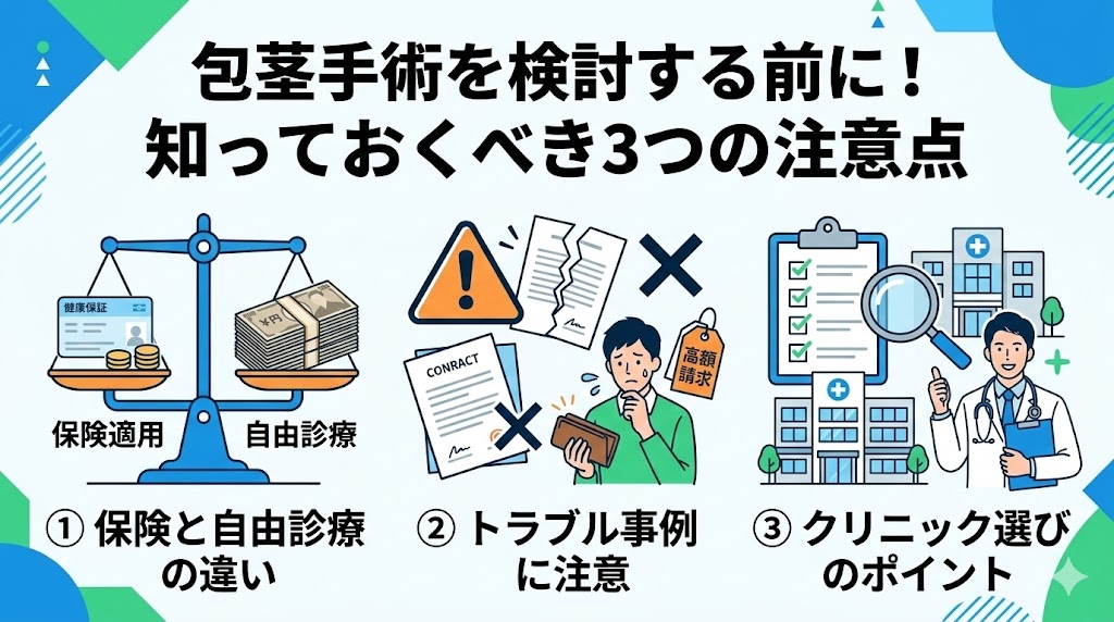 包茎手術を検討する際の注意点