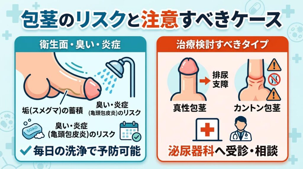 包茎で生じる実際のリスクと注意すべきケース
