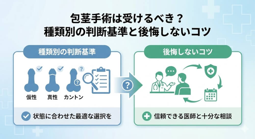 包茎手術は受けるべき？種類別の判断基準と後悔しないコツ