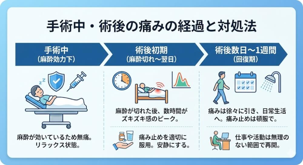 手術中・術後の痛みの経過と対処法