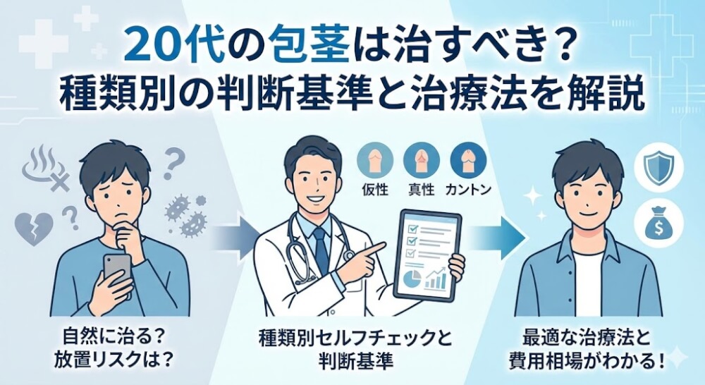 20代の包茎は治すべき?種類別の判断基準と治療法を解説