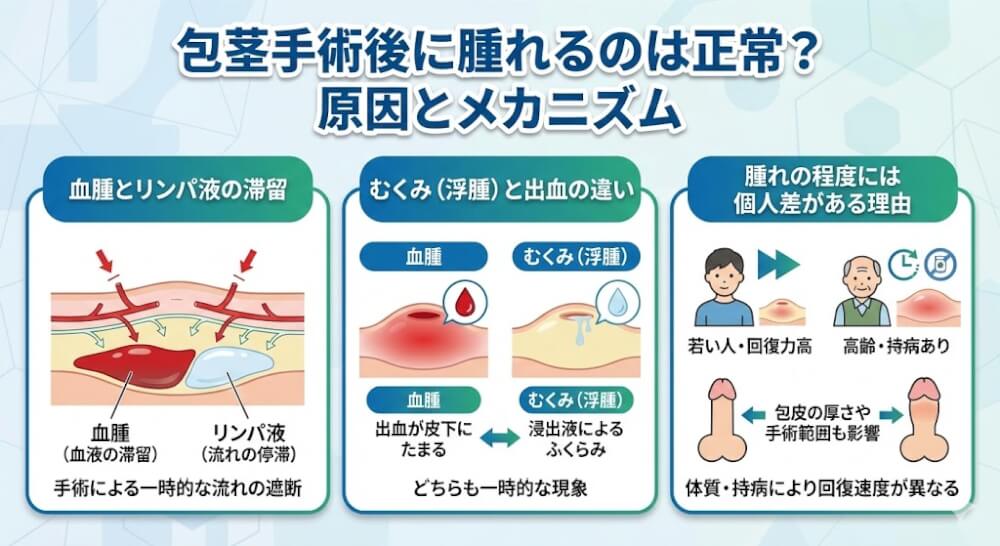 包茎手術後に腫れるのは正常？原因とメカニズム