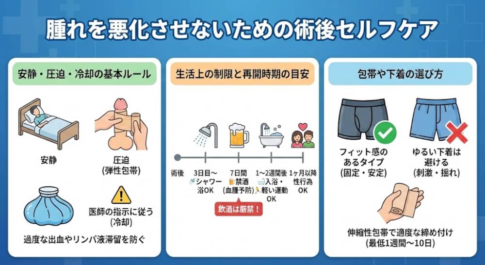 腫れを悪化させないための術後セルフケア