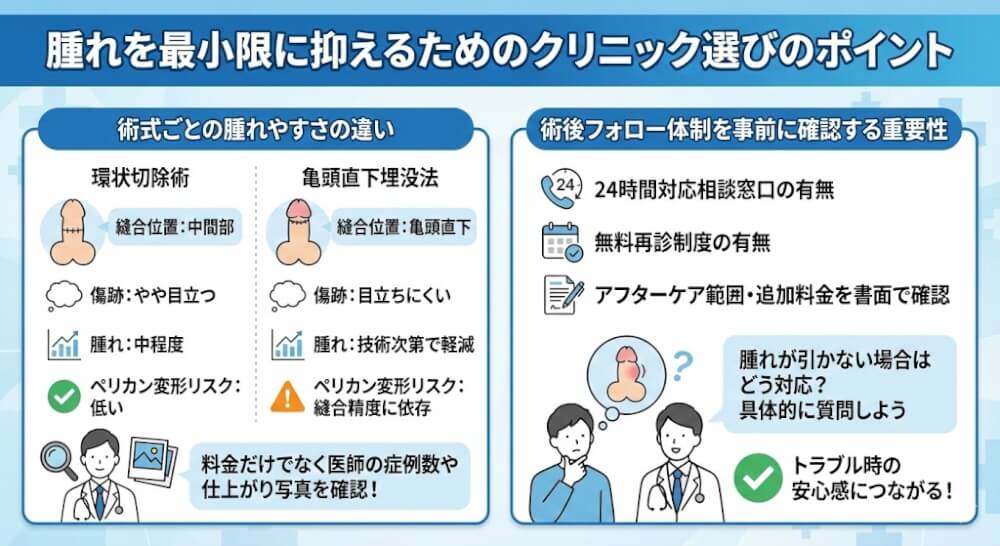 腫れを最小限に抑えるためのクリニック選びのポイント