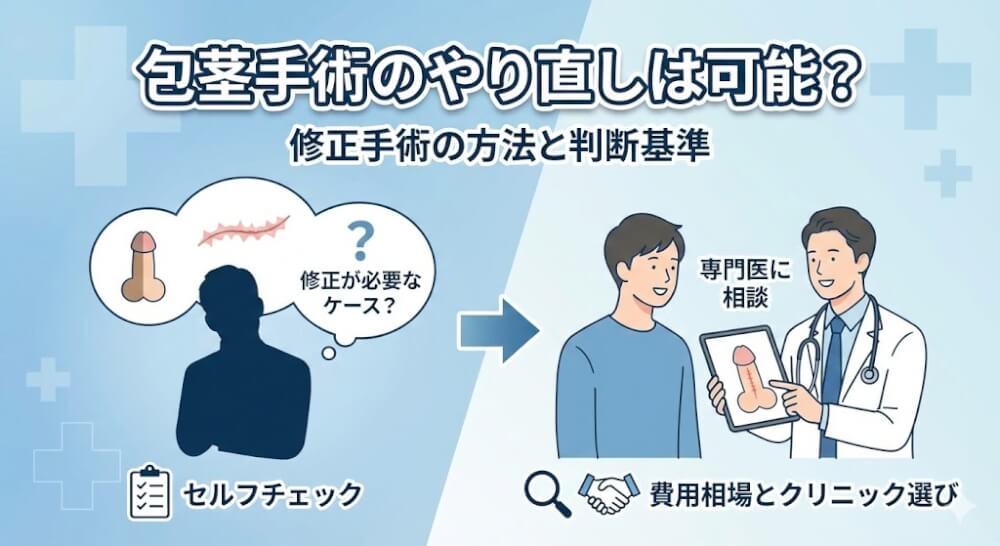 包茎手術のやり直しは可能？修正手術の方法と判断基準