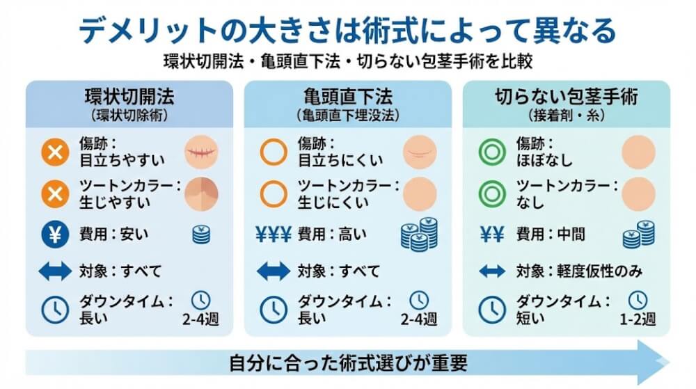 デメリットの大きさは術式によって異なる