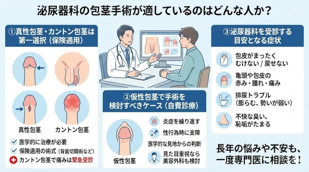 泌尿器科の包茎手術が適しているのはどんな人か