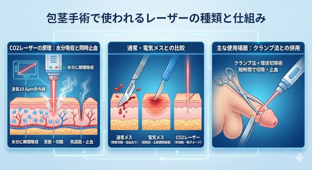 包茎手術で使われるレーザーの種類と仕組み