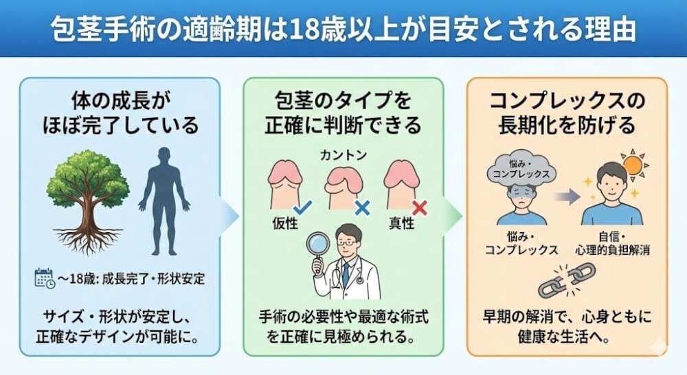 包茎手術の適齢期は18歳以上が目安とされる理由