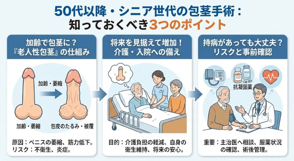 50代以降・老人性包茎の手術で知っておくべきこと