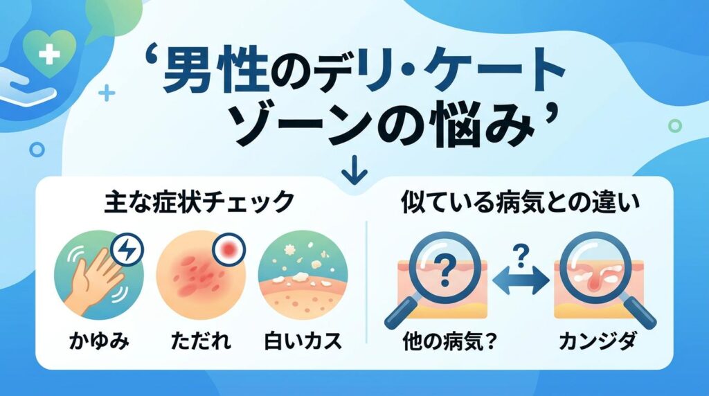 男性カンジダ（カンジダ性亀頭包皮炎）の症状チェック