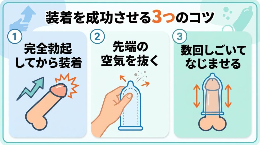 コンドームを装着を成功させる3つのコツ