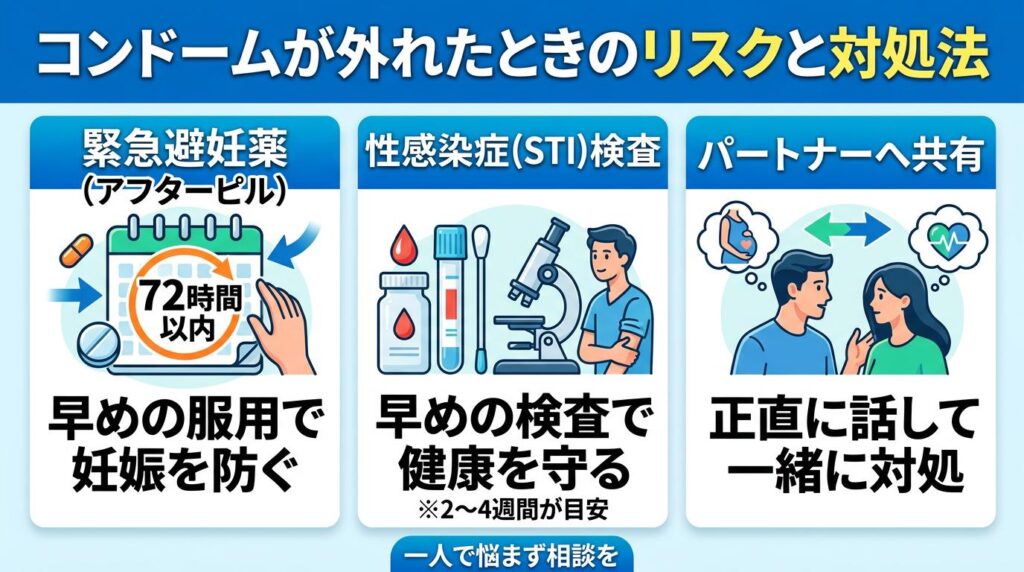 コンドームが外れたときのリスクと対処法