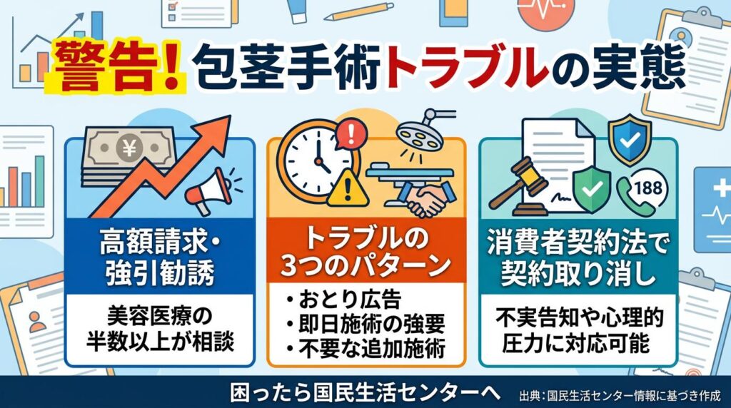 国民生活センターが警告する包茎手術トラブルの実態