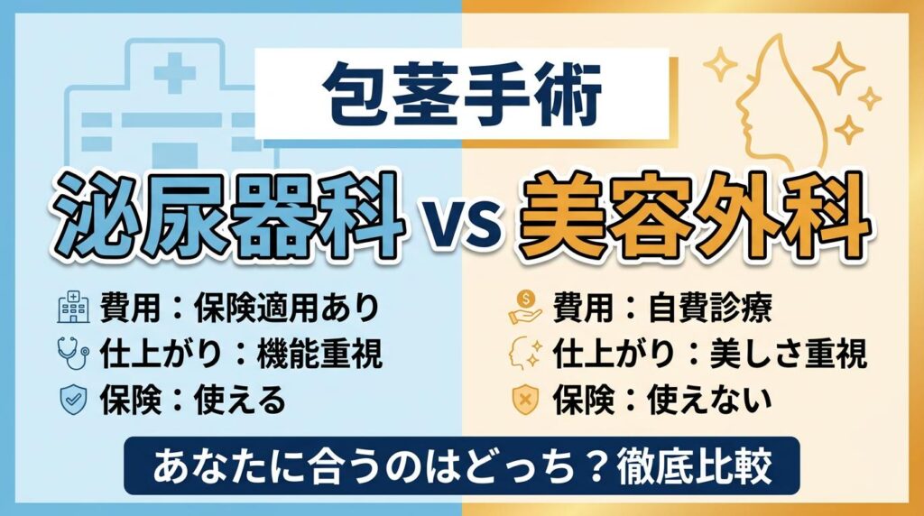 包茎手術｜泌尿器科と美容外科の違いを費用・仕上がり・保険で徹底比較